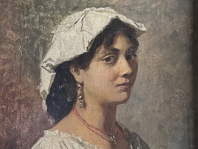 1842-Hermann Effenberger - Ritratto di una donna romana